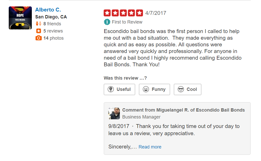 Reviwes image - Escondido Bail Bonds